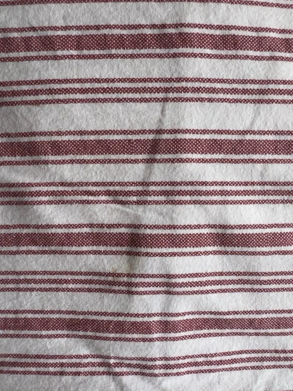 NAUTICA Twin 2 Pc Ticking Stripe Coleridge Red White Sheet Set 1-Flat 1-Fitted